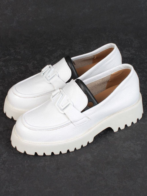 03-HP9967B WHITE Лоферы женские (натуральная кожа)