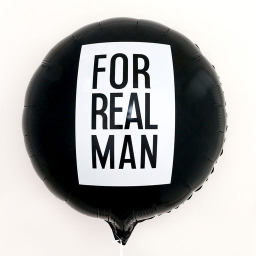 Цена за 3 шт. Воздушный шар фольгированный 18" «For real man», круг, с подложкой