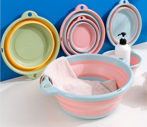 Складной силиконовый тазик, цвет микс
