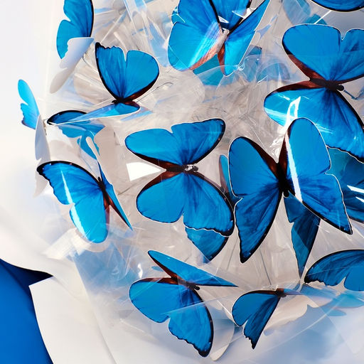 Букет из бабочек, светящийся, голубой, набор для творчества, 35 шт.