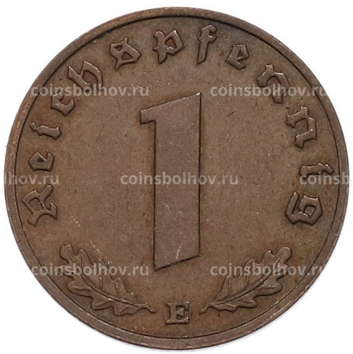 Монета 1 рейхспфенниг 1938 года E Германия