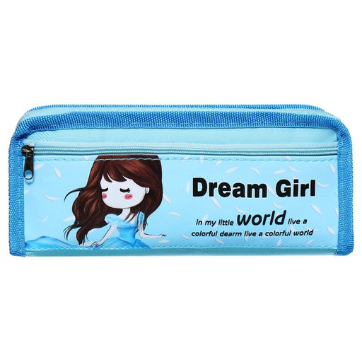 Пенал школьный на молнии Calligrata «Аниме», 2 отделения, голубой