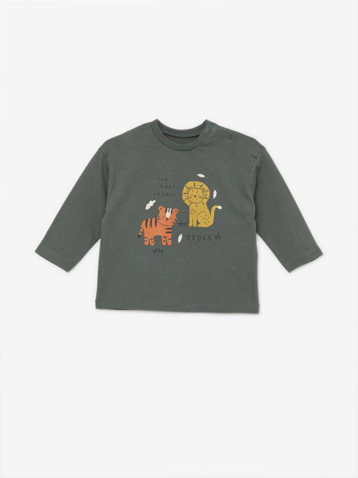 Bisiklet Yaka Uzun Kollu Bask?l? Erkek Bebek Sweatshirt 2li - Waikiki фото 2