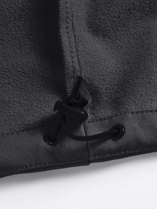 Парка спортивная женская с капюшоном softshell черного цвета 9568Ch