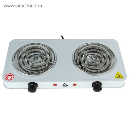 Плитка электрическая Luazon LHP-003, 2 конфорки, 2000 Вт, нагреватель спираль, белая - Luazon home фото 3