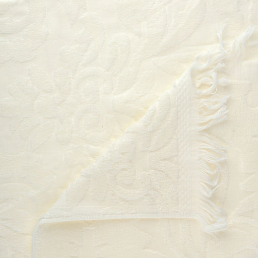 Полотенце махровое "Вензель" 90х180см, хлопок 100%, с бахромой, молочный (Китай)