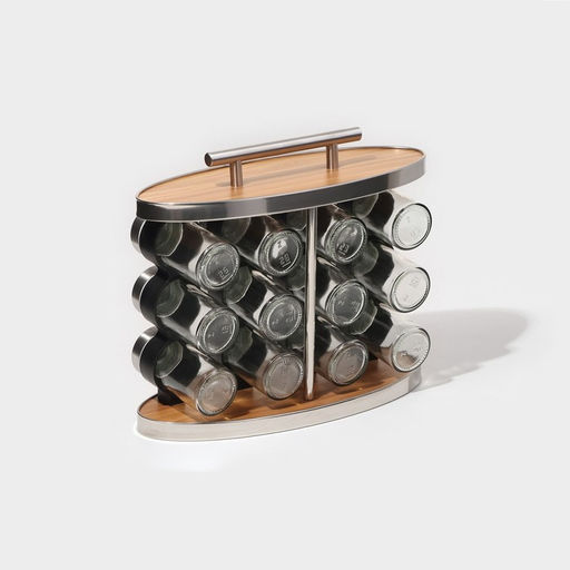 Набор баночек для специй Magistro «Модерн», на подставке, 12 шт., стекло