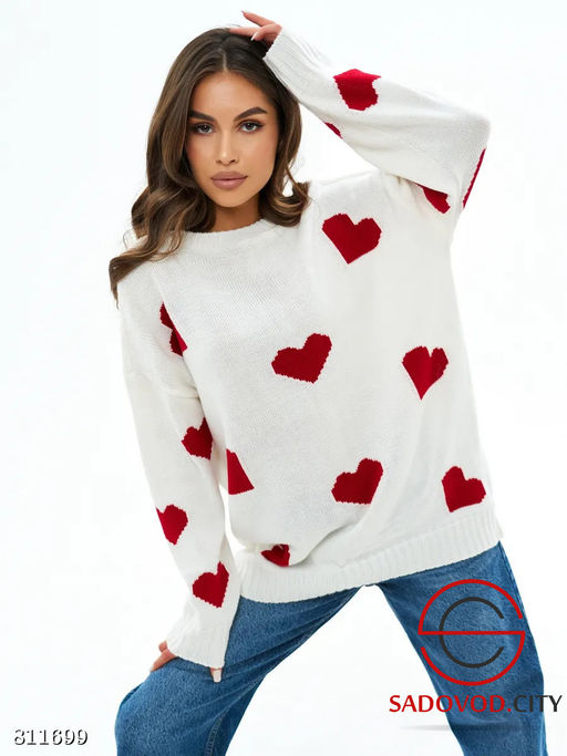 Свитер женский с сердечками - Bruno фото 4