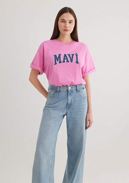 Mavi Logo Bask?l? Pembe Tisort  фото 3