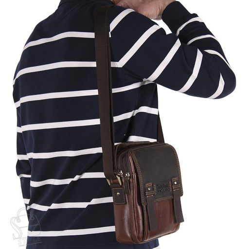 Сумка мужская кожаная 3012TR d.brown Tough Ryder