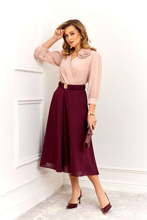 Платье AGATTI 6001 Бежево-винный