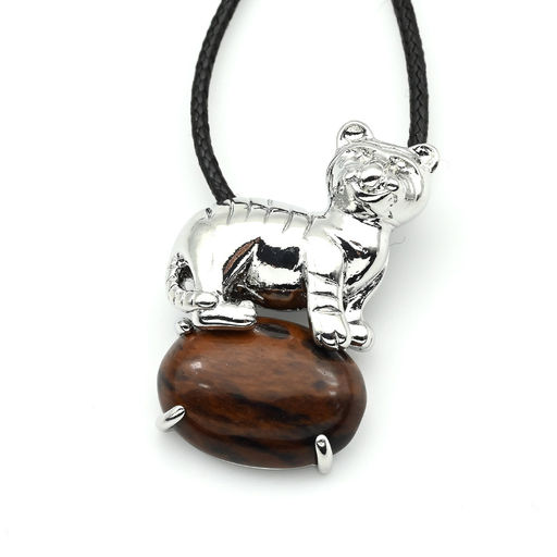 Подвеска с обсидианом Тигр 23*32мм