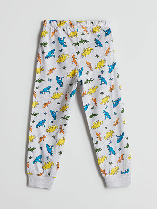 Beli Lastikli Dinozor Bask?l? Erkek ?ocuk Pijama Alt?
