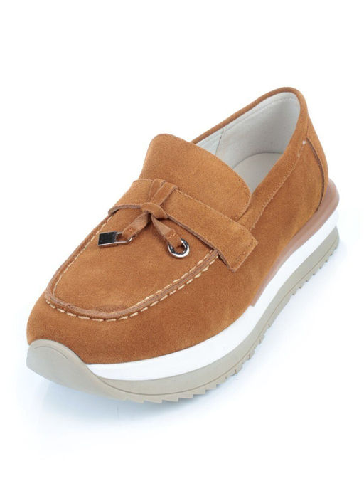 03-5951-2 BROWN Лоферы женские (натуральная замша) - No name фото 4