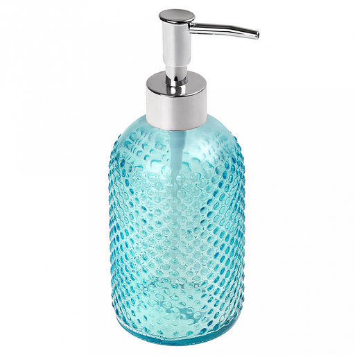 Дозатор для жидкого мыла пластмассовый "Лагуна" 500мл, д7,5см h19см, корпус стекло, цвета микс (Китай)