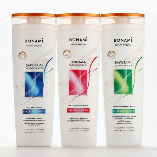 Бальзам для волос с маслом аграны и макадамии, объём и сила, 400 мл, BONAMI