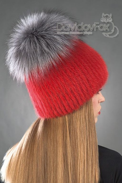 Шапка Лыжница норка алая