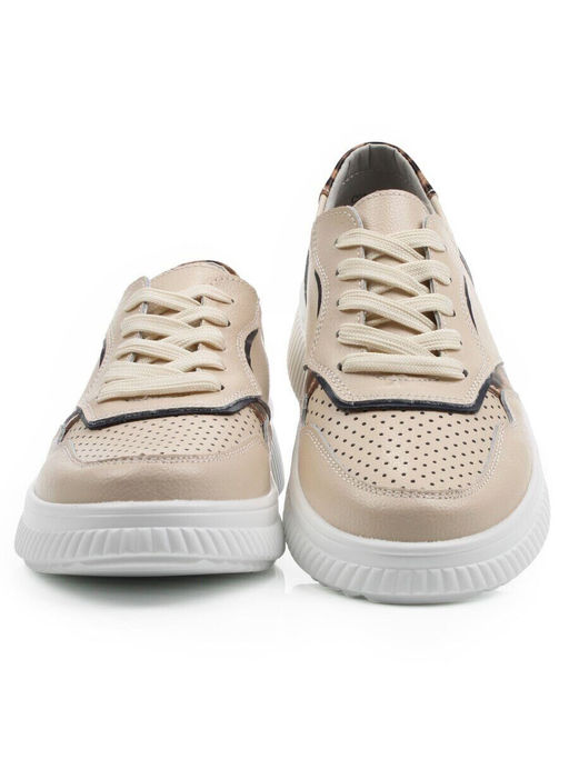 03-C930-2A BEIGE Полуботинки спортивные женские (натуральная кожа)