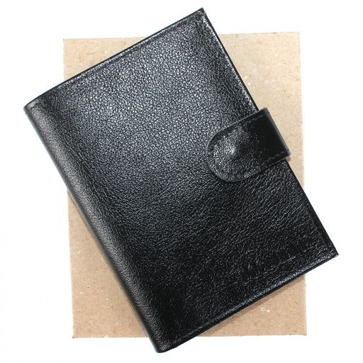 Обложка для авто+паспорт-Croco-ВП-1022 с хляст, двойн стенка, натуральная кожа черный матовый (3) 206877  фото 4