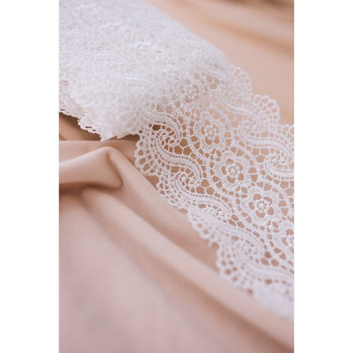 Кружево гипюровое, 105 мм, 6.8±0.5 м, цвет белый