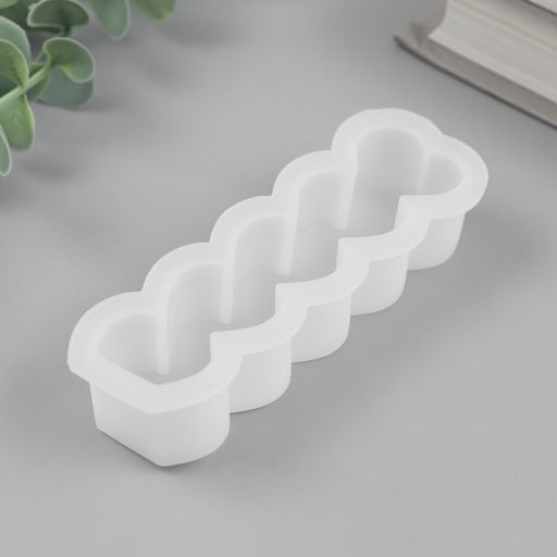 Цена за 2 шт. Молд силикононовый «Сердечки. Столбик» 3,3 х 10 см