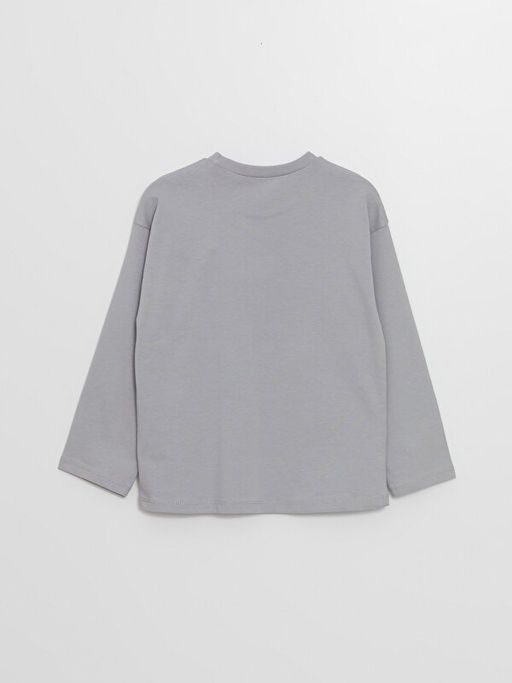 Bisiklet Yaka Uzun Kollu Bask?l? Erkek Bebek Ti??rt - Waikiki фото 3