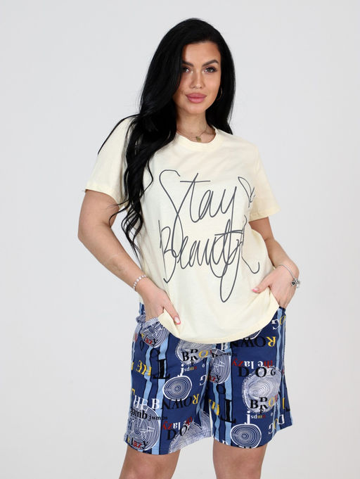 ДК-210 шорты ДОМАШНИЙ КОСТЮМ (Молочный) - А-дина фото 2