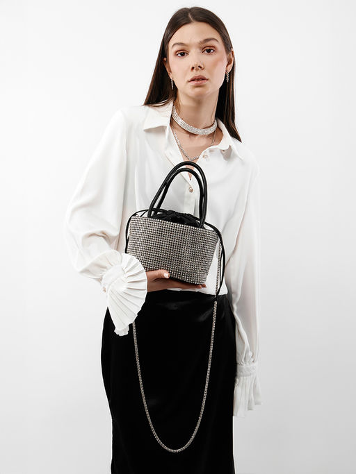 LACCOMA сумка ST133-червонное серебро стразы хлопок