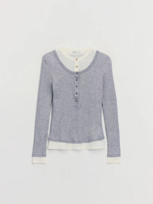 Облегающий лонгслив с двумя слоями / Zarina  фото 2