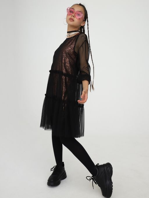 Комплект с платьем,юбкой бронзовый,черный 204214906 - Nota bene фото 3