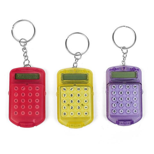 Калькулятор - брелок с крышкой, 8-разрядный, тонированный, МИКС