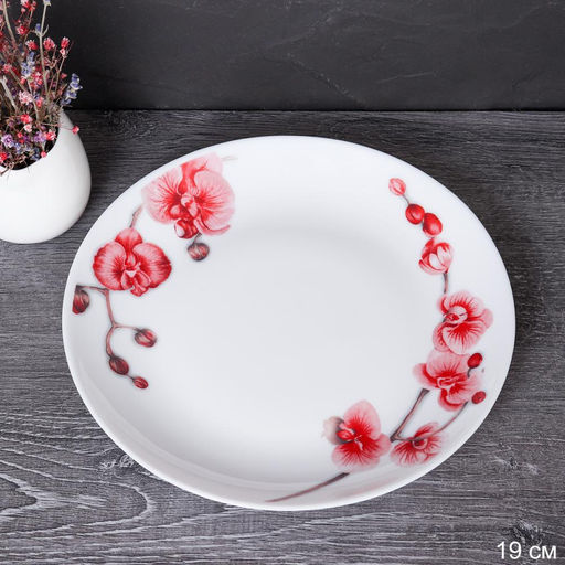 Тарелка 190 мм / YGP-75 (6755) /уп 6/ уп 72/ Орхидея на ветке - Галеонтрейд фото 3