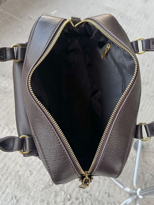 Женская кожаная сумка бочонок 3132 Кофе