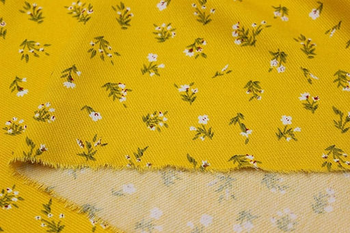 Плательная вискоза Весенние букетики цв.светлый шафран, СОРТ2, ш.1.45м, вискоза-100%, 135гр/м.кв - Купава фото 13