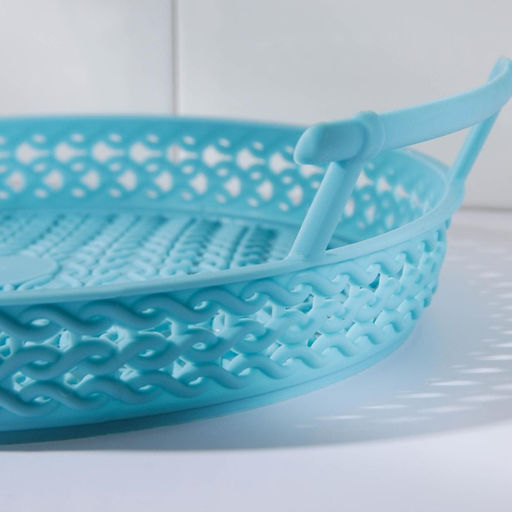 Поднос пластиковый с ручками «Петли», 22,5×6 см, цвет МИКС