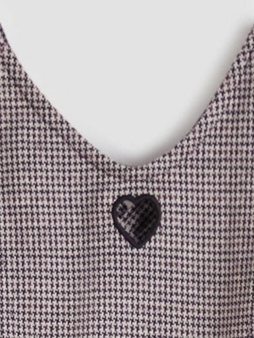 V Yaka Fiyonk Detayl? K?z ?ocuk Salopet Elbise