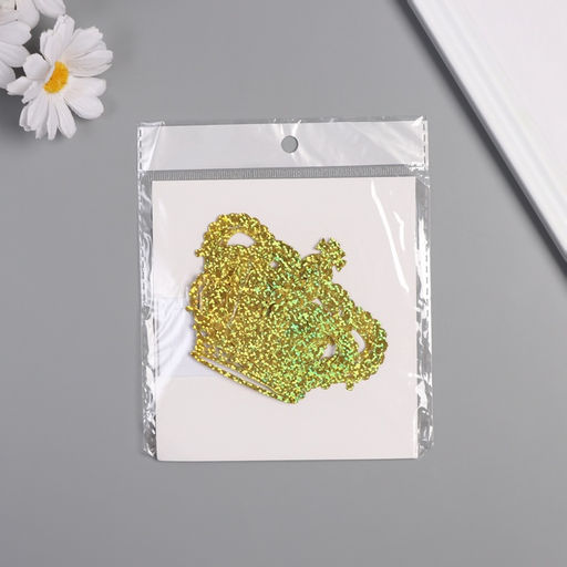 Наклейка бумага, пластик «Корона императора», голография золото, набор 12 шт. 3 размера