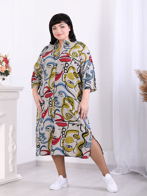 Платье летнее с ярким рисунком женское - Almond фото 5