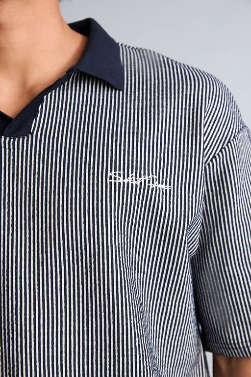 Pamuklu Dokulu Boxy Fit Polo Ti__rt - Defacto фото 4