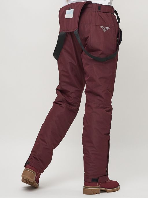 Полукомбинезон брюки горнолыжные женские big size бордового цвета 66413Bo - Colannia фото 9