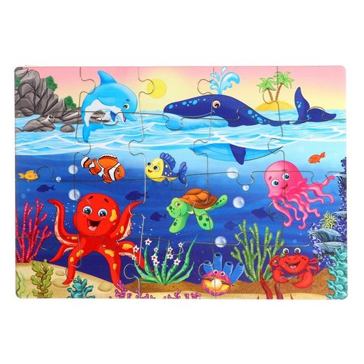 Игровой и обучающий набор Кто живёт в море, пазл + картонная книга - Лесная мастерская фото 9