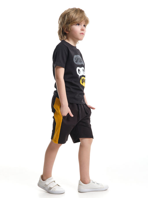Шорты для мальчика 22-3458 черный | горчичный - Mini maxi фото 6