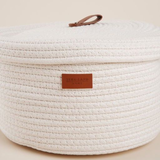 Корзина для хранения SL Home Бэлл, плетёная, ручной работы, малая, 252513.5 см, белая - Sima-land home фото 4