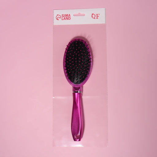 Расчёска массажная, 7.5×24 (±1) см, малиновая