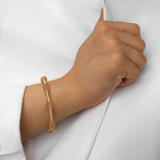 Набор 6 предметов: серьги 5 пар, 1 браслет Жемчужное солнце, белый в золоте - Qf фото 10