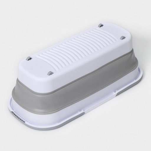 Ведро для уборки складное, 17 л, 55×25×20 см, дно 45×15 см, белое