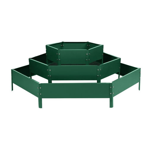 Клумба оцинкованная, 3 яруса, d=60100140 см, высота бортика 45 см, зелёная, Greengo  фото 8