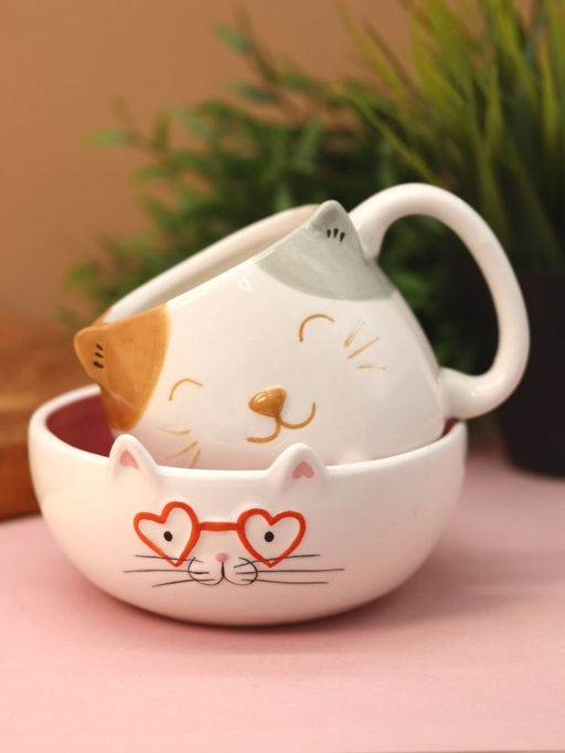 Тарелка керамическая Happy cat, 14х6,6 см