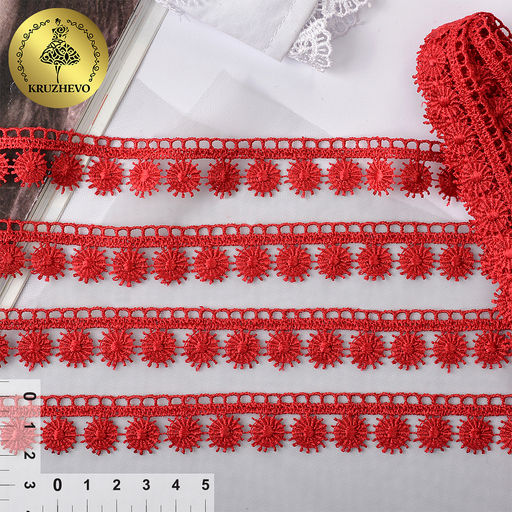 Кружево гипюр KRUZHEVO арт.TR.8GB0730 шир.20мм цв.09 бордо, уп.9м