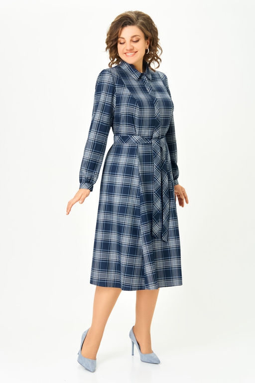 Платье ДаЛи 5520.1 синяя клетка